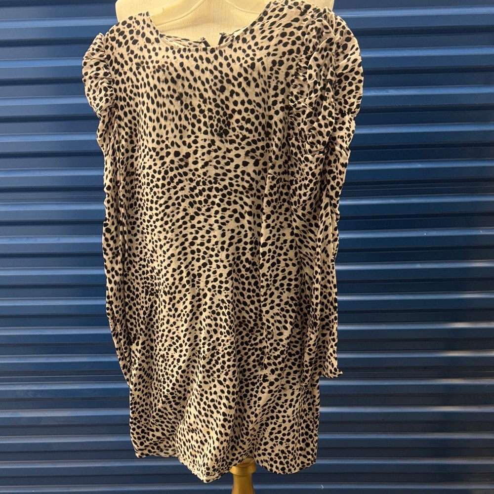 Anine Bing silver and Black Mini Dress leopard print
